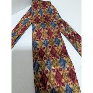 Ermenegildo Zegna 100% Silk Necktie Multicolor Geometric All Over Italy‎ 57"